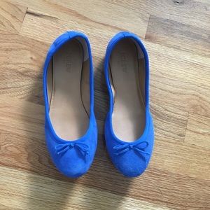 JCrew Cobalt Blue Suede Ballet Flats 7